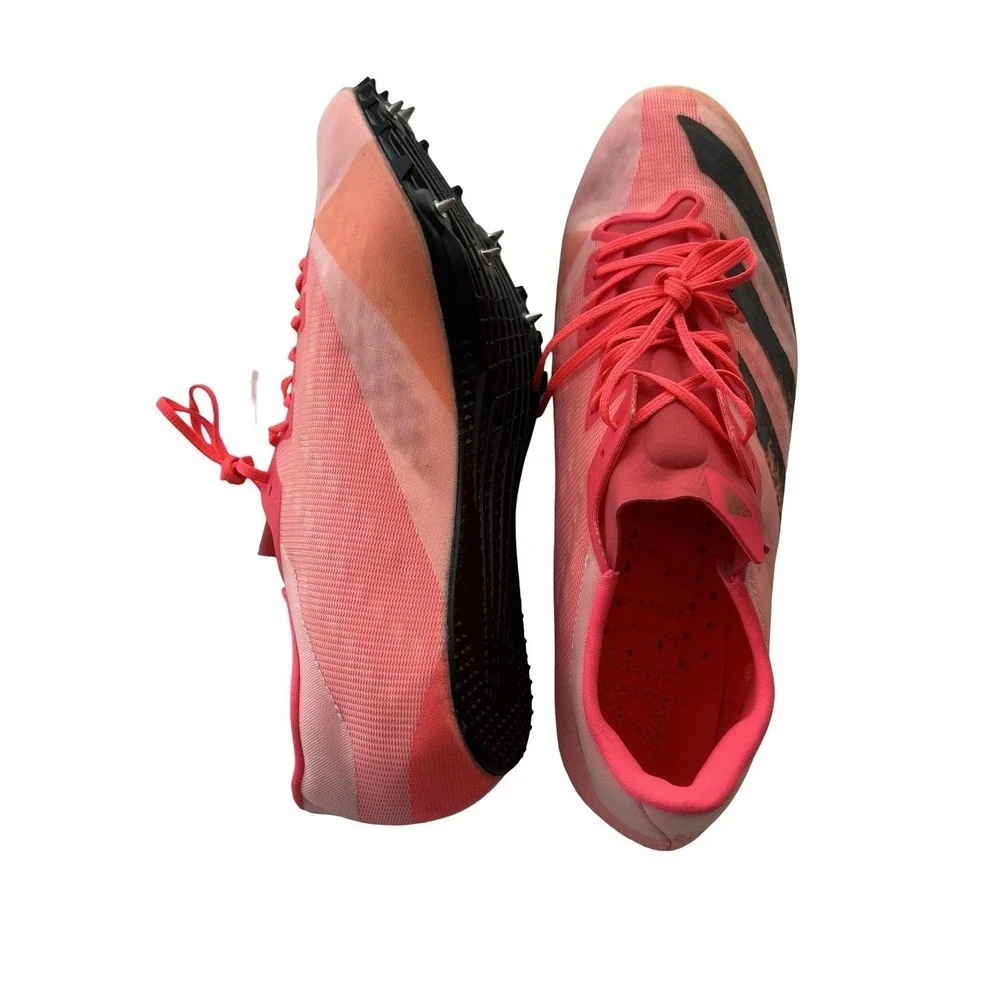 Adidas Adizero Track Spikes Shoesj Mens Size 11 Pink Black Sprint Racing EG6190